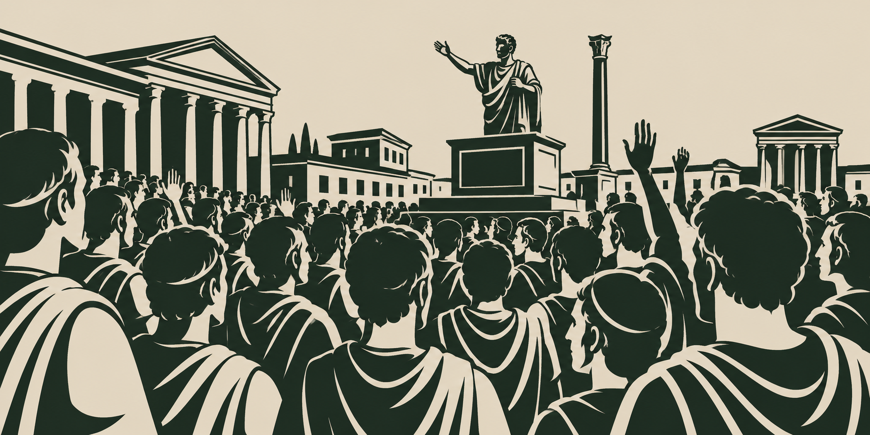 Romeinse leerlingen tijdens een gezamenlijke les