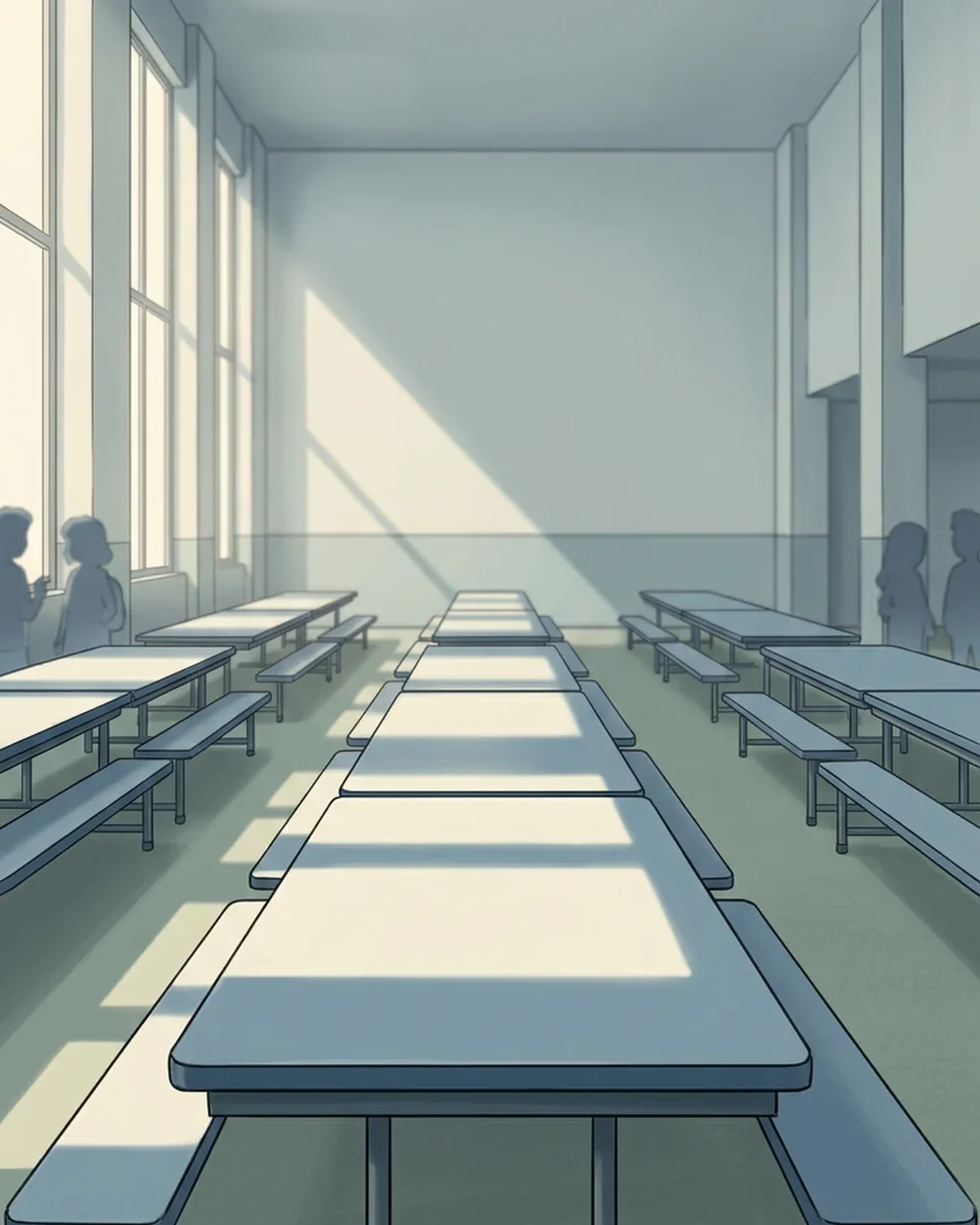 The cafeteria from our first animated short, The Lunch Table