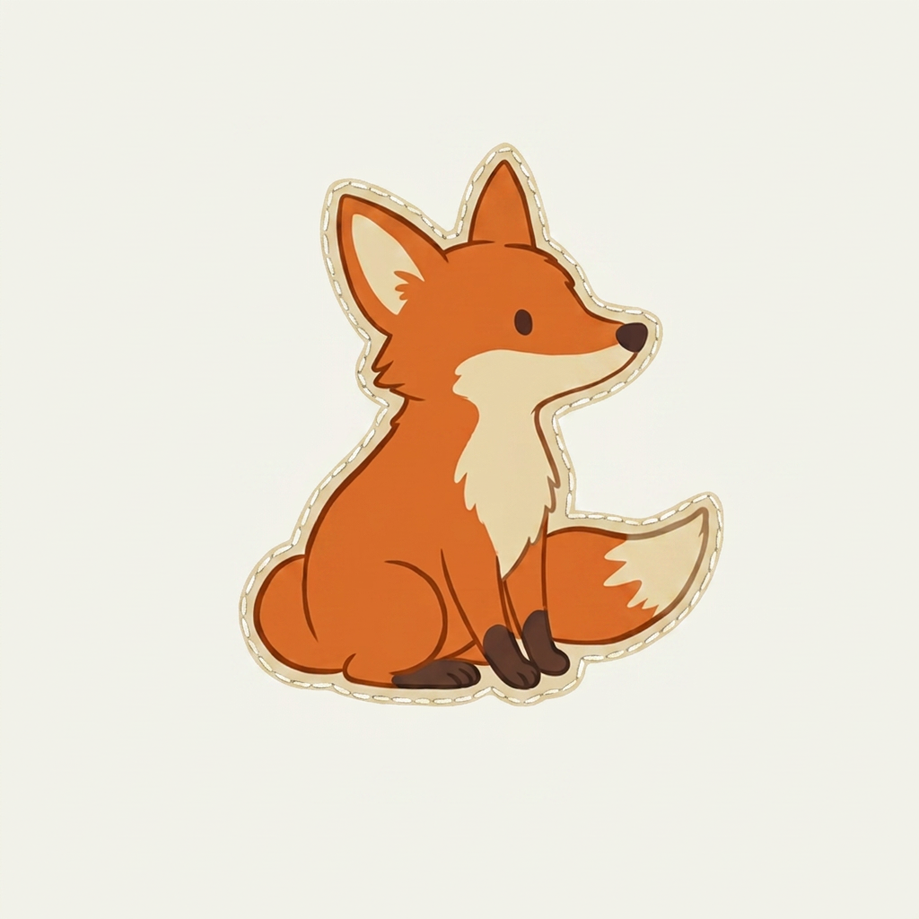 The stitched fox patch from Maya's backpack