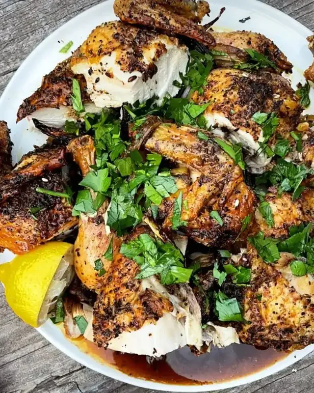 Roast chicken with parsley and lemon