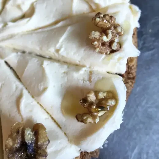 Carrot cake with walnuts, from the Meed kitchen