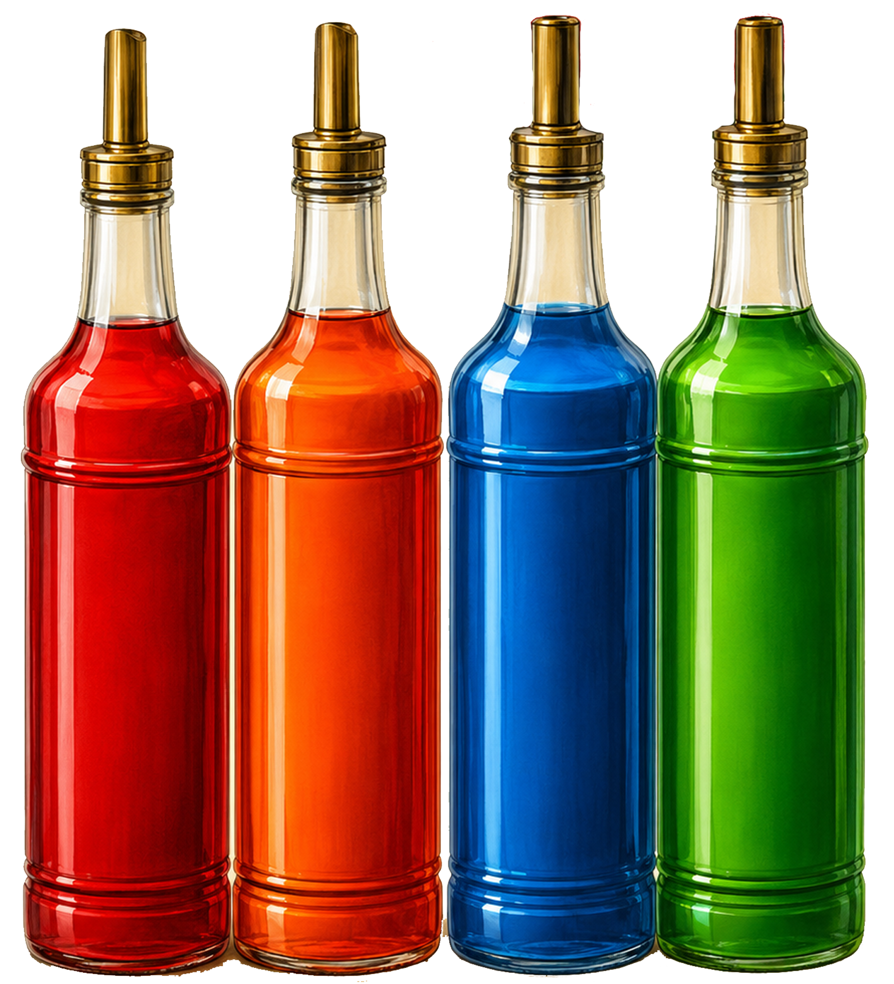 Flavor syrup bottles