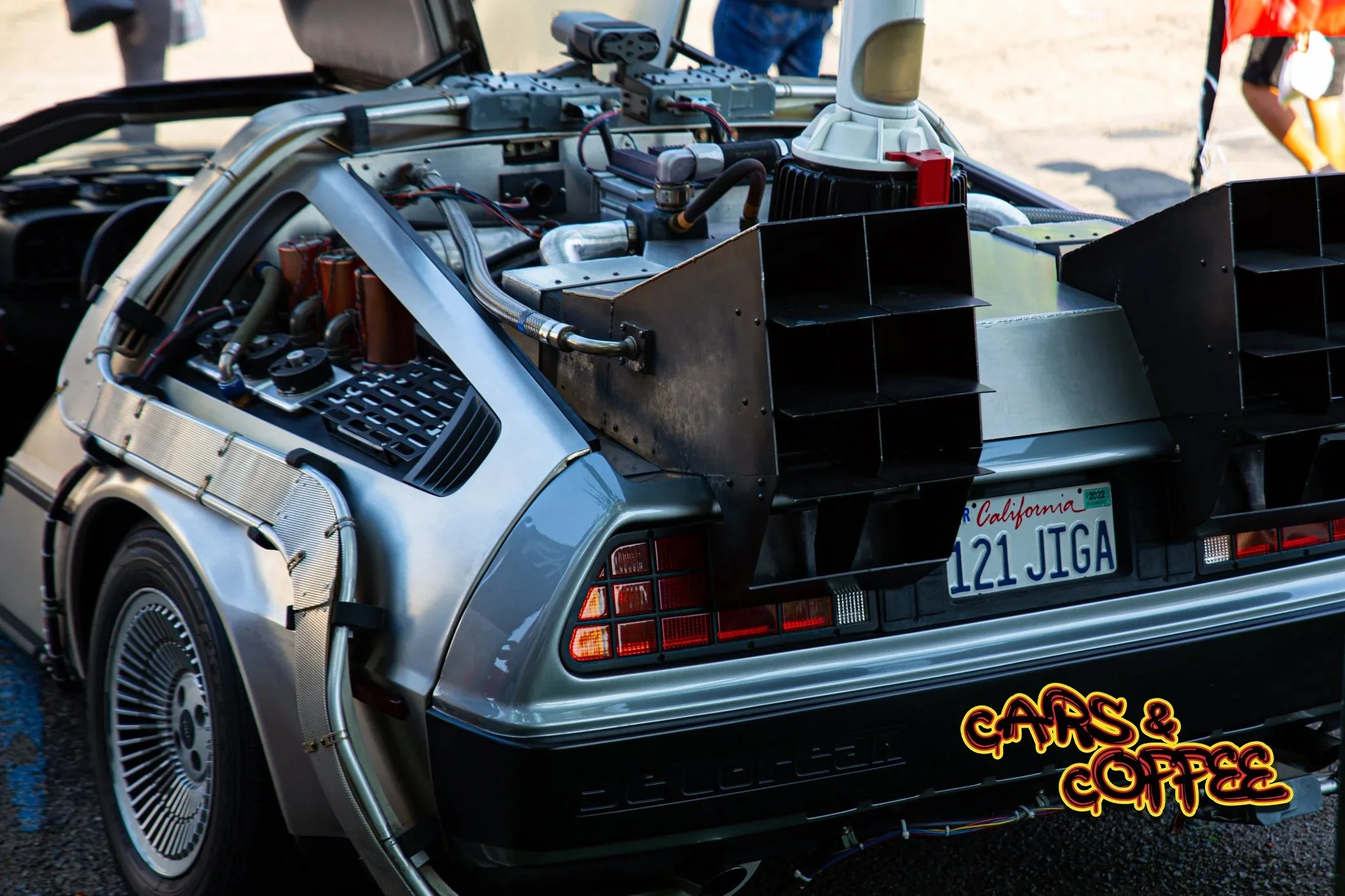 Back to the Future DeLorean displayed at MaxShine Cars and Coffee