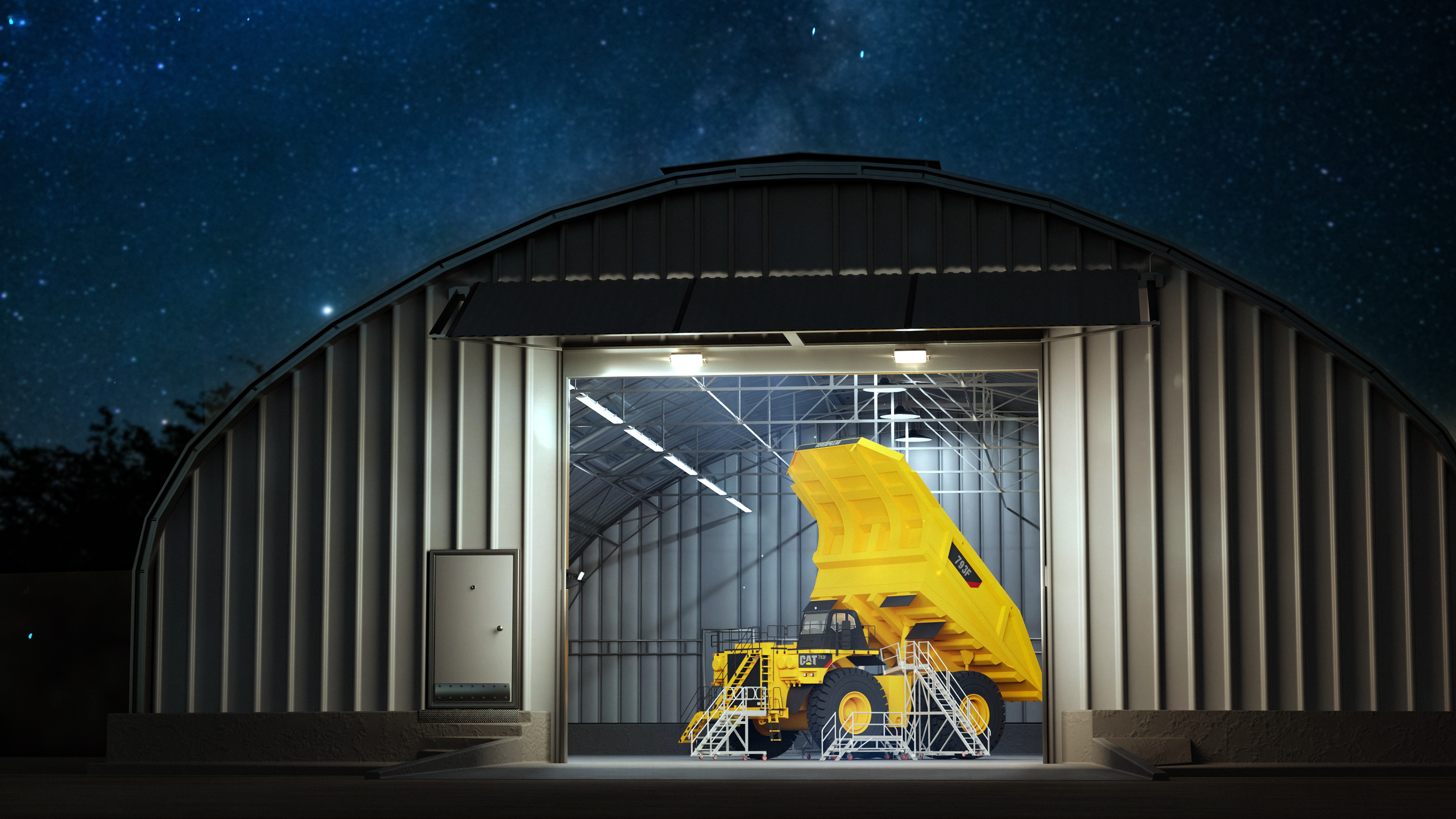 CAT haul truck maintenance stand visualization