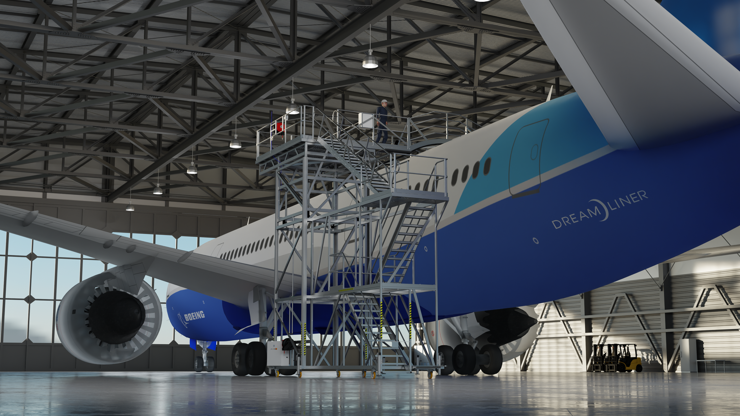 787 Wifi installation stand visualization