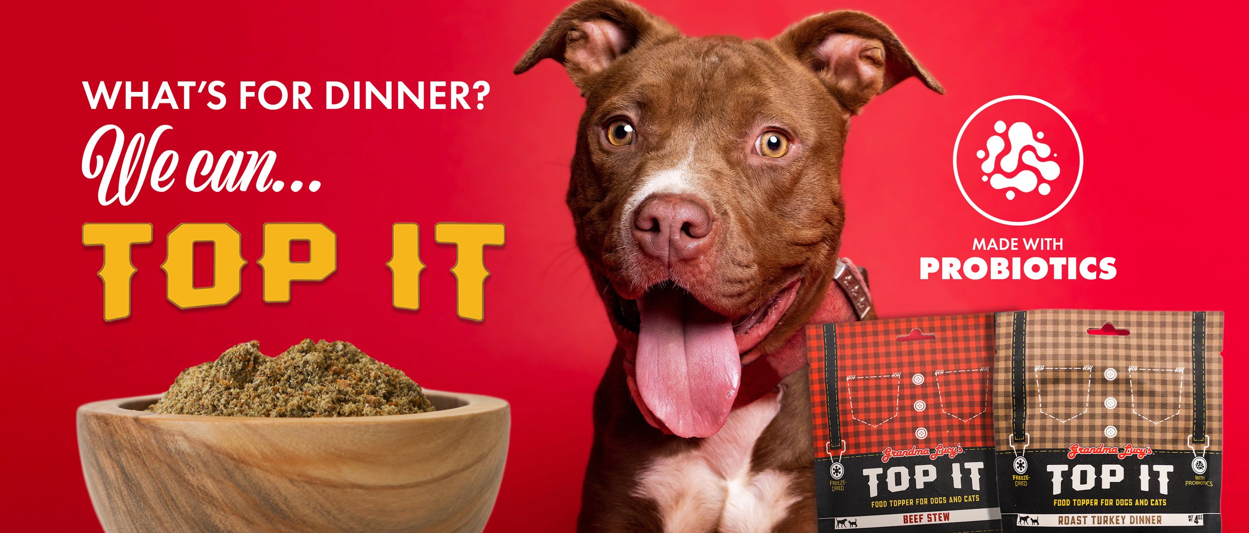 Grandma Lucy's dog food product presentation