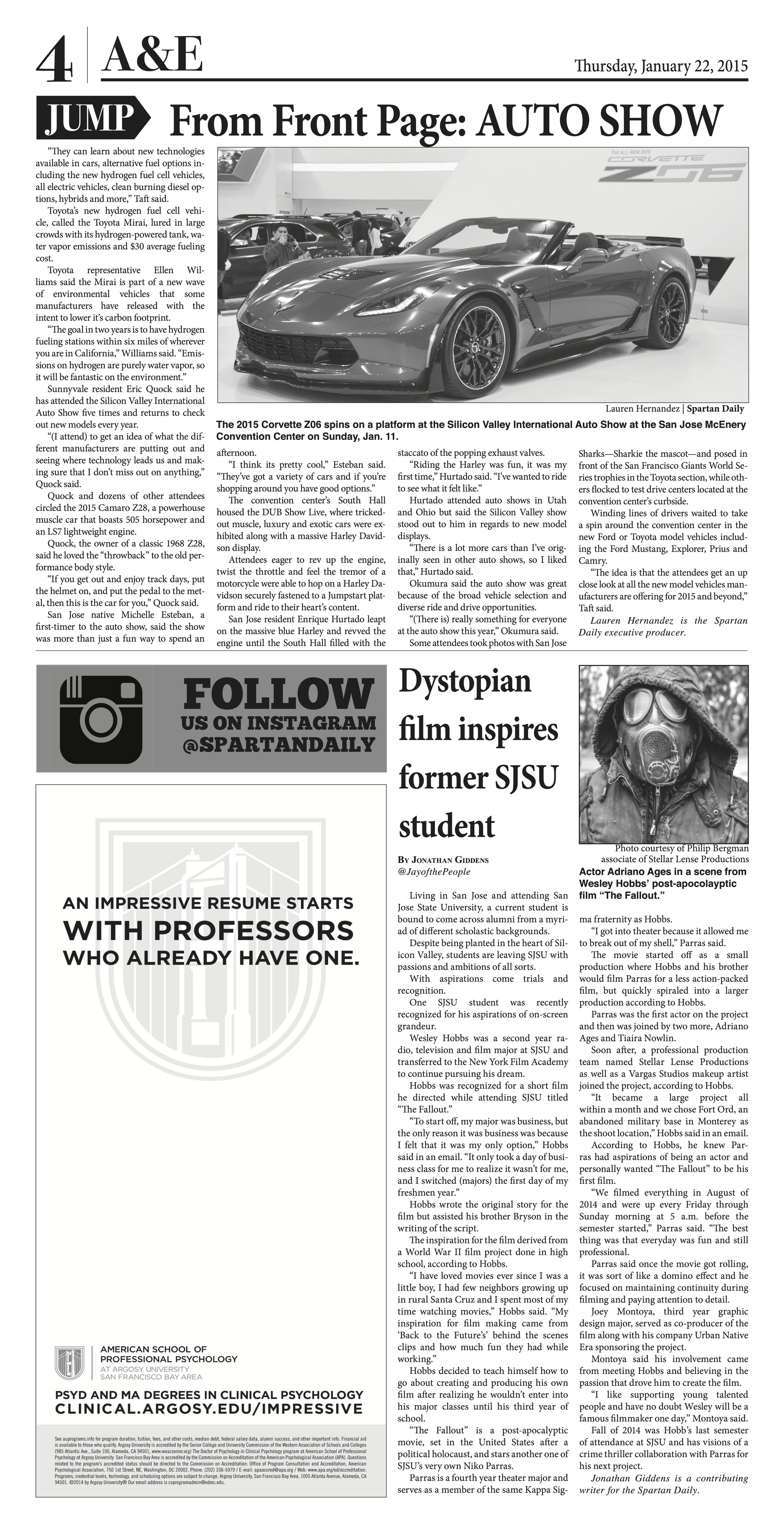 Archived Spartan Daily article about The Fallout