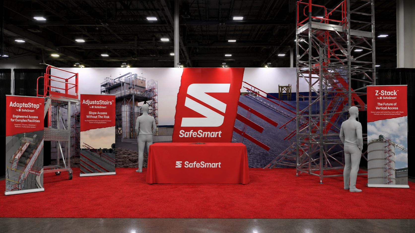 Rendered SafeSmart trade show booth design