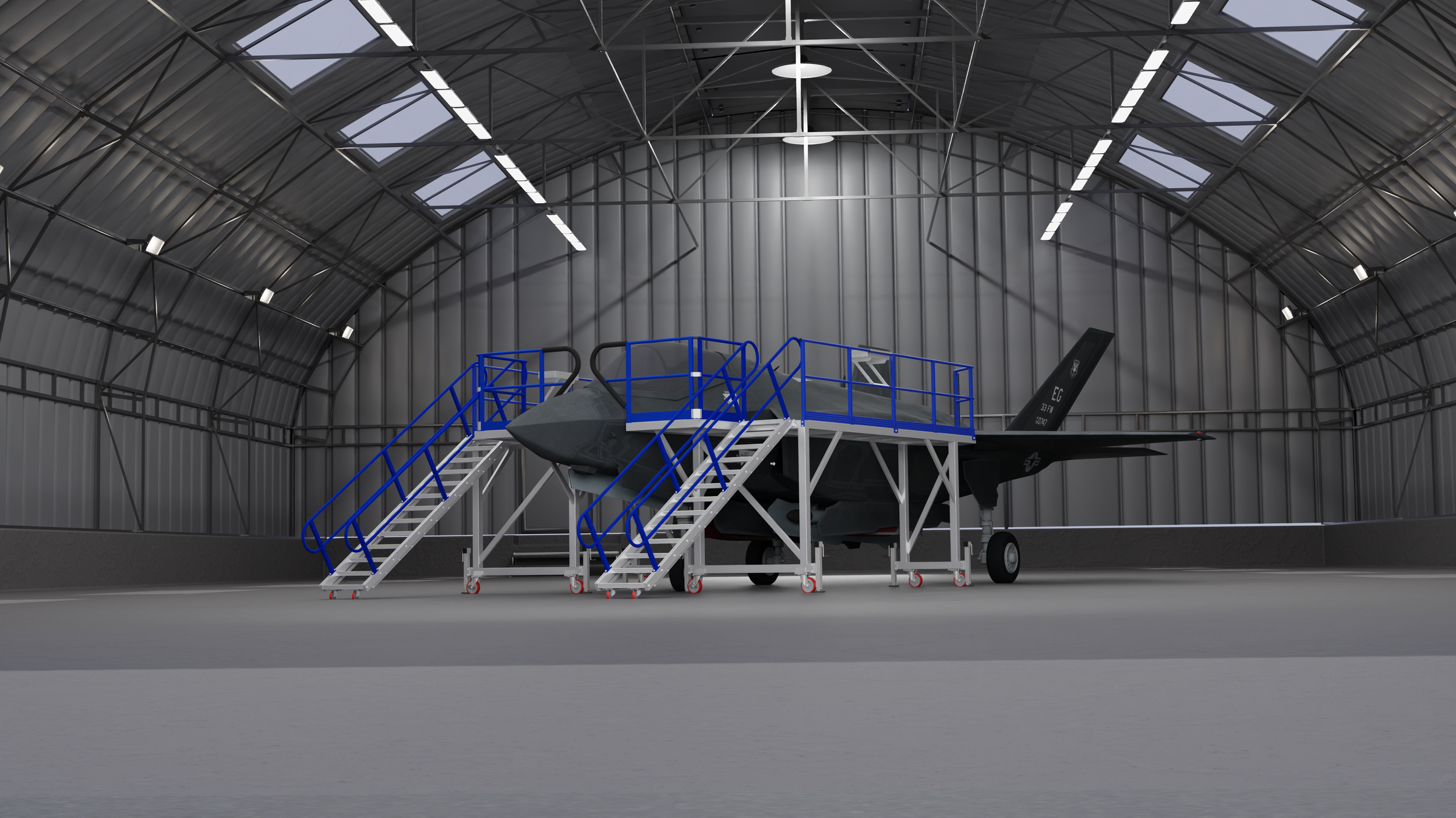 F35 Lightning II maintenance stand visualization