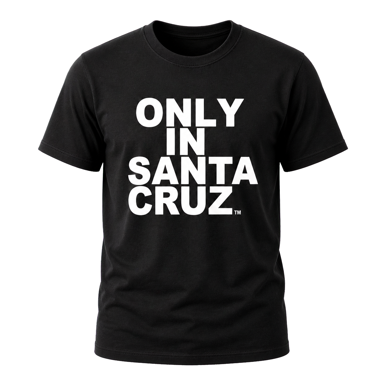 Only in Santa Cruz black T-shirt