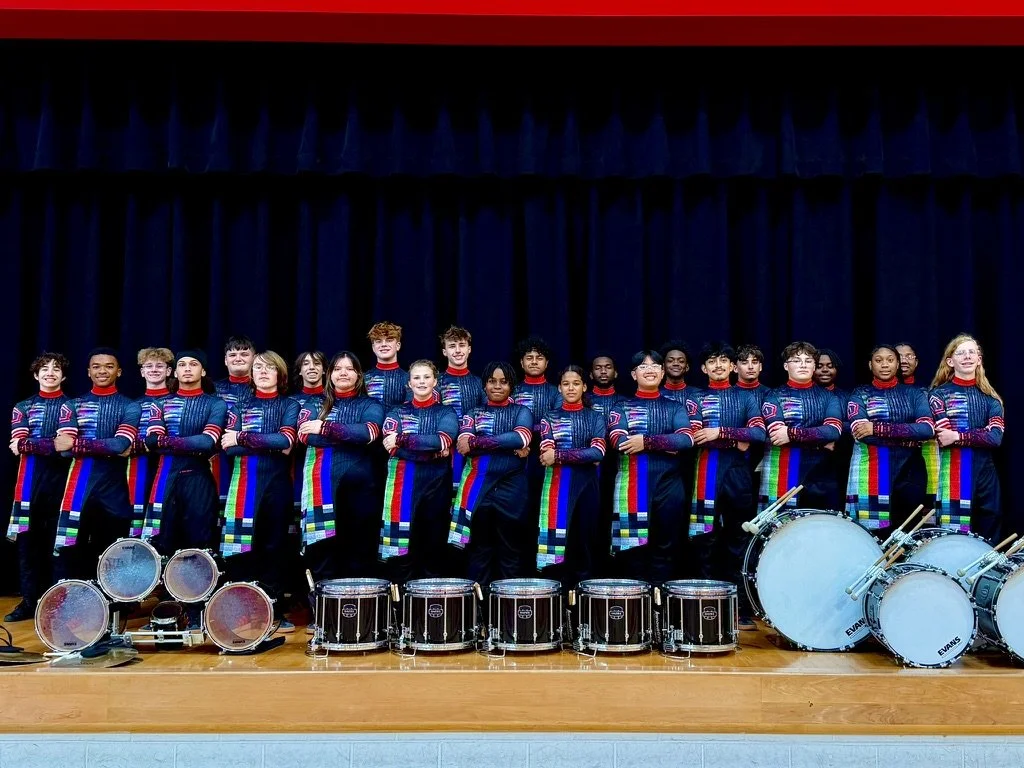 Biloxi Percussion ensemble with their drums