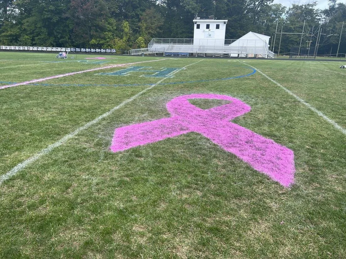 Freshly lined athletic field by Elmscape
