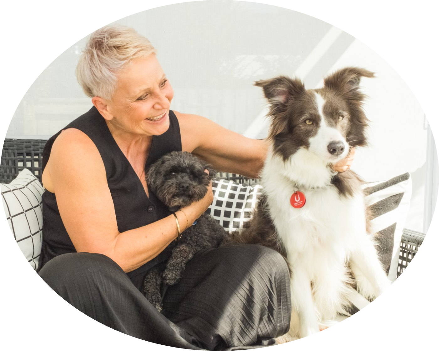 Wendy Hewitt with her dogs