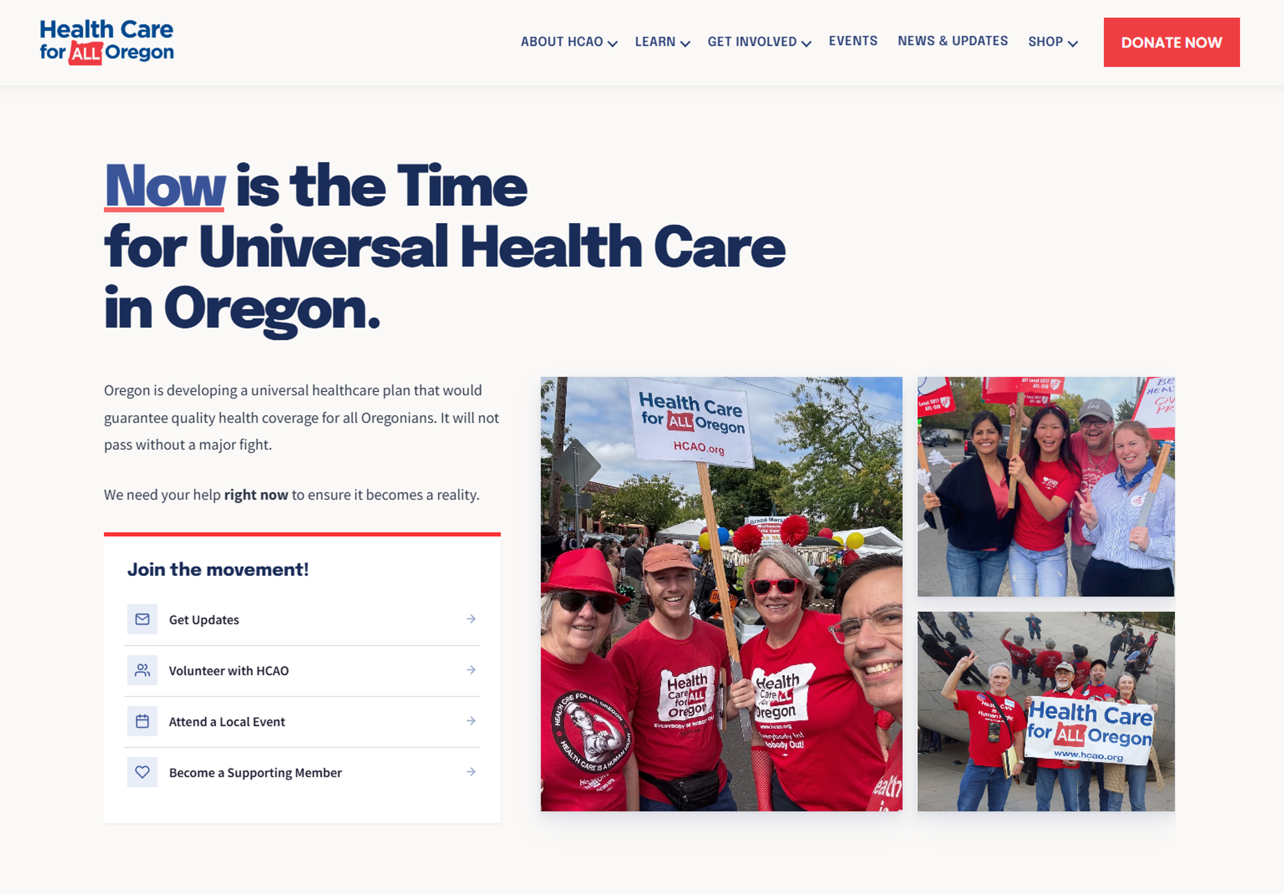 New HCAO homepage design