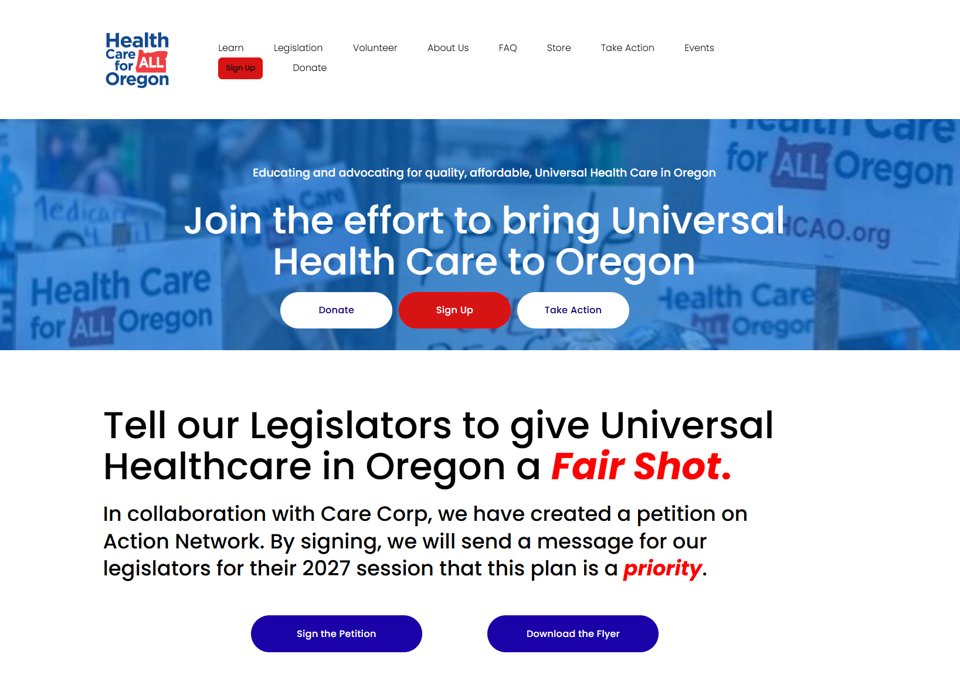 Old HCAO homepage design