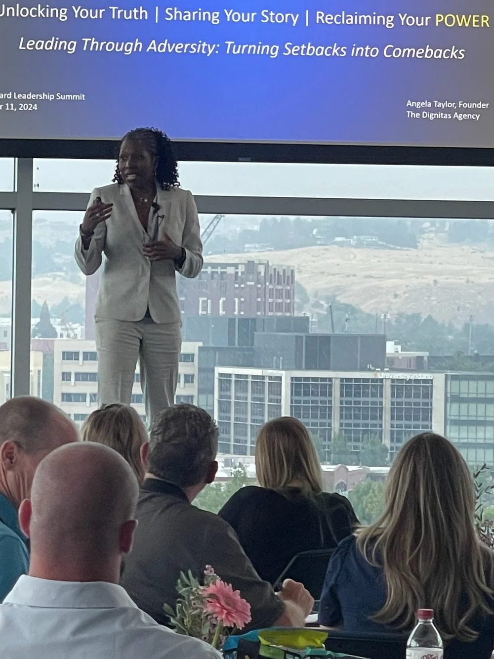 Angela Taylor speaking at The Standard Leadership Summit