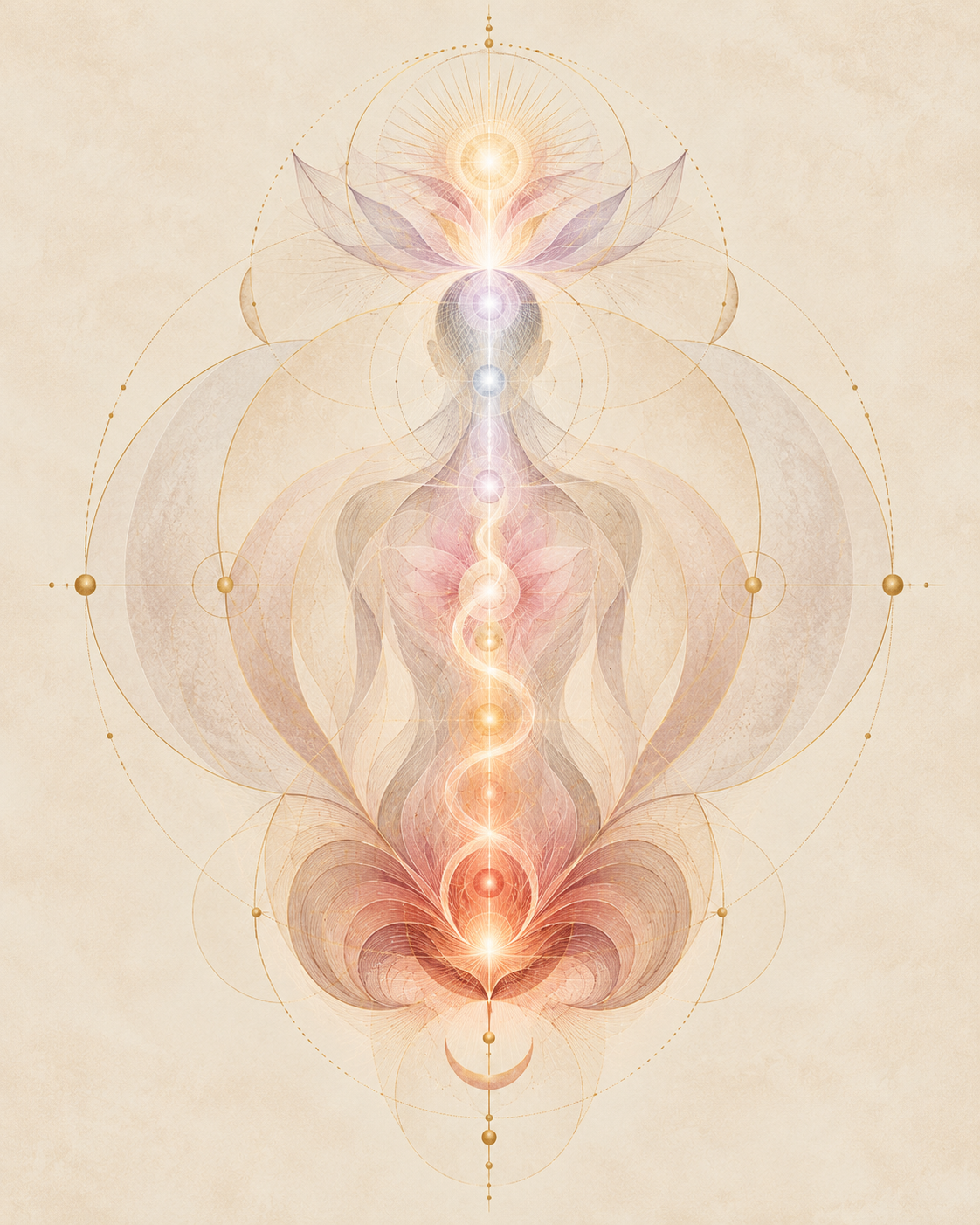 Two serpents rising in kundalini energy, artwork for tantric sexual mastery coaching for men and women