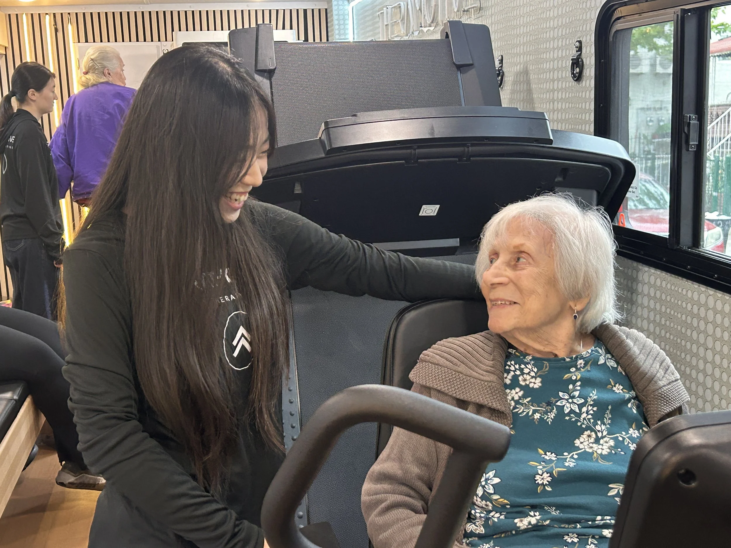A senior at a community wellness program