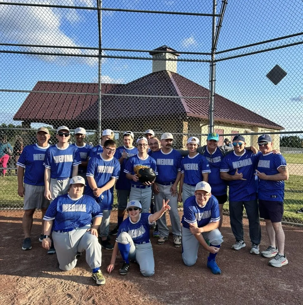 The Flash softball team gathered at the ballfield.