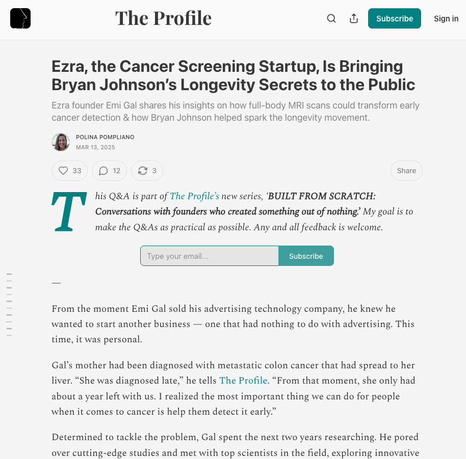Ezra feature in The Profile
