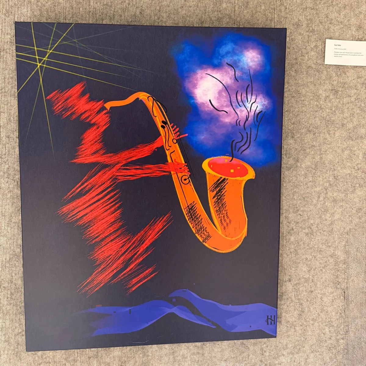 Sax Solo by Hank Hehmsoth installed at Brazosport College.