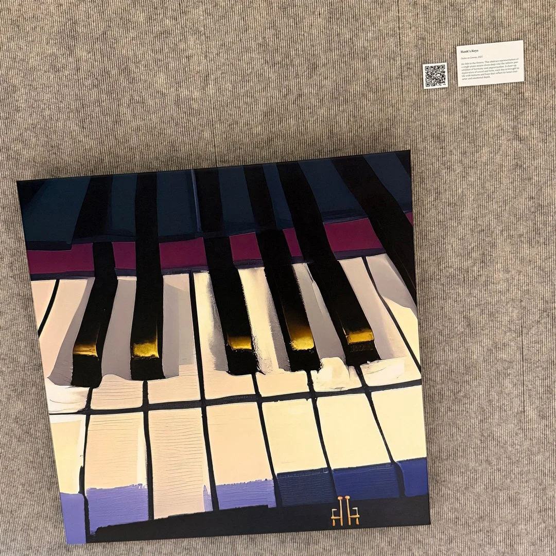Hank's Keys by Hank Hehmsoth installed with QR-linked listening at Brazosport College.