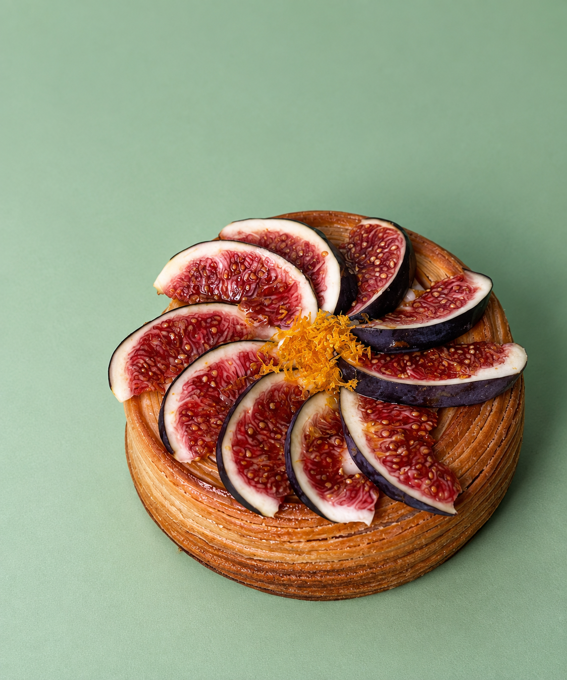 Fig and orange croissant tart