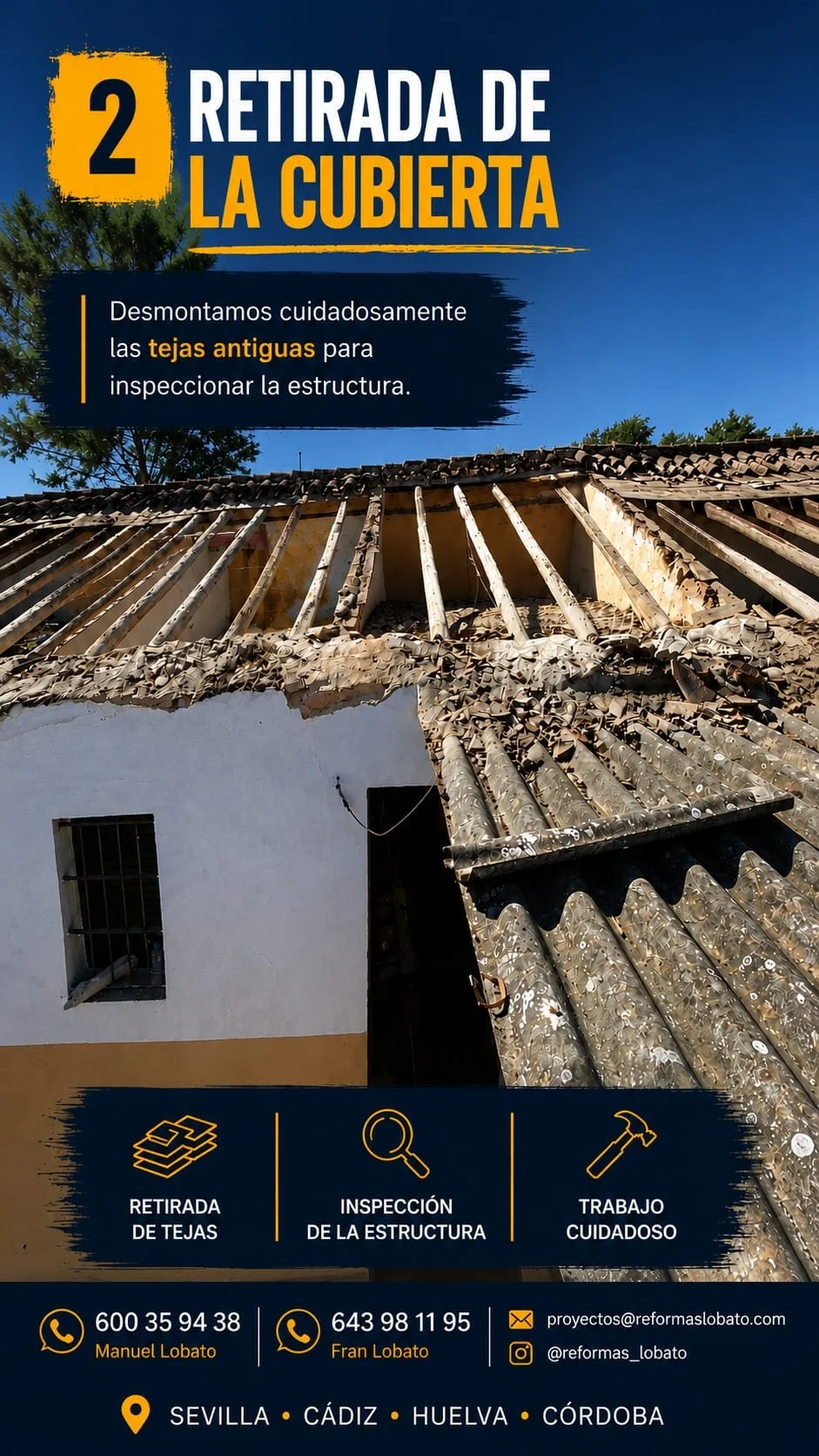 Retirada de la cubierta antigua