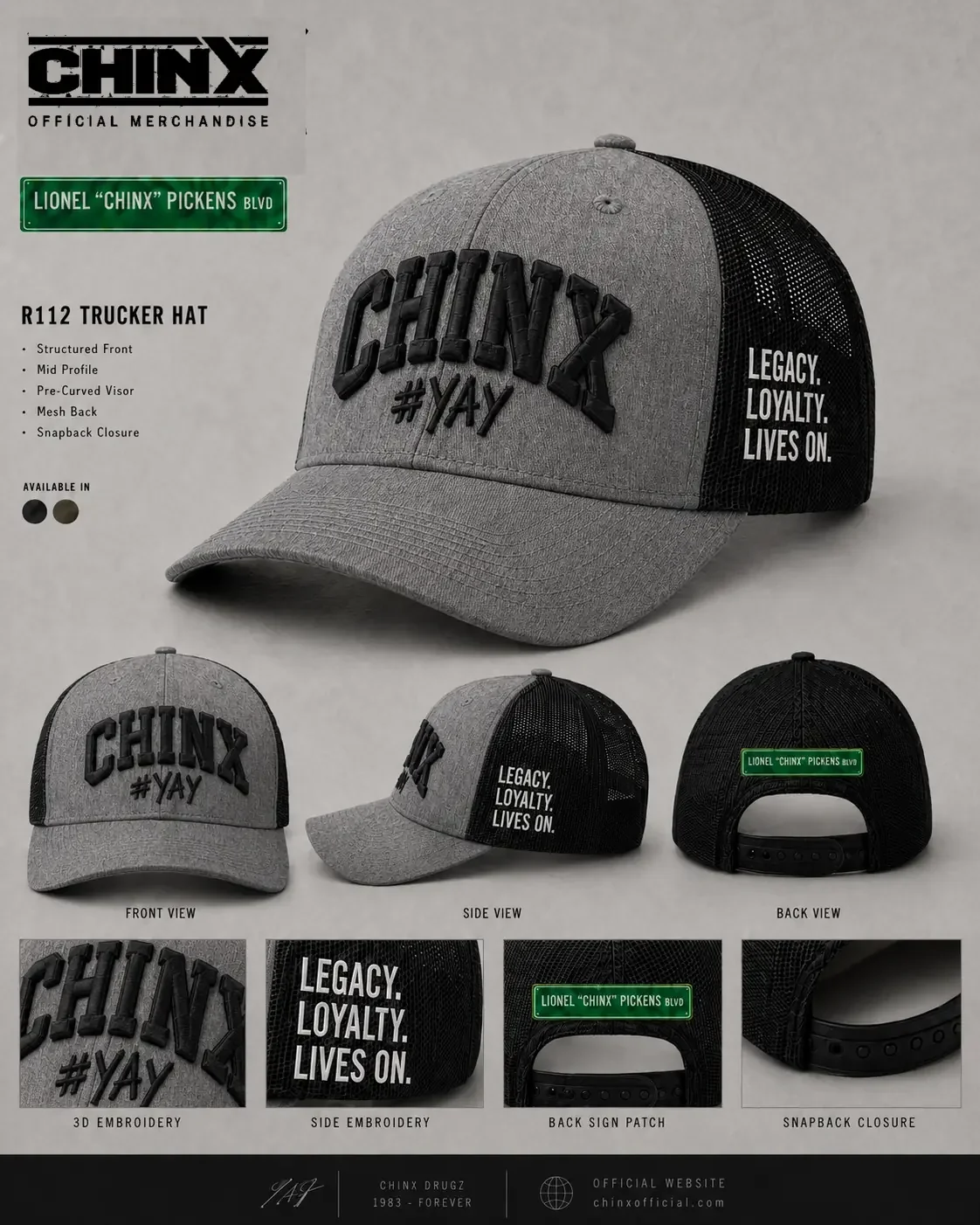 Heather/Black Lionel Chinx Pickens Blvd Trucker Hat