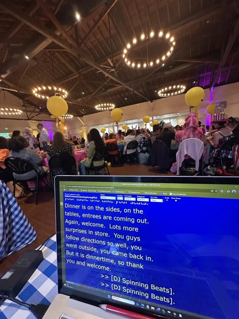 CART captioner at an event