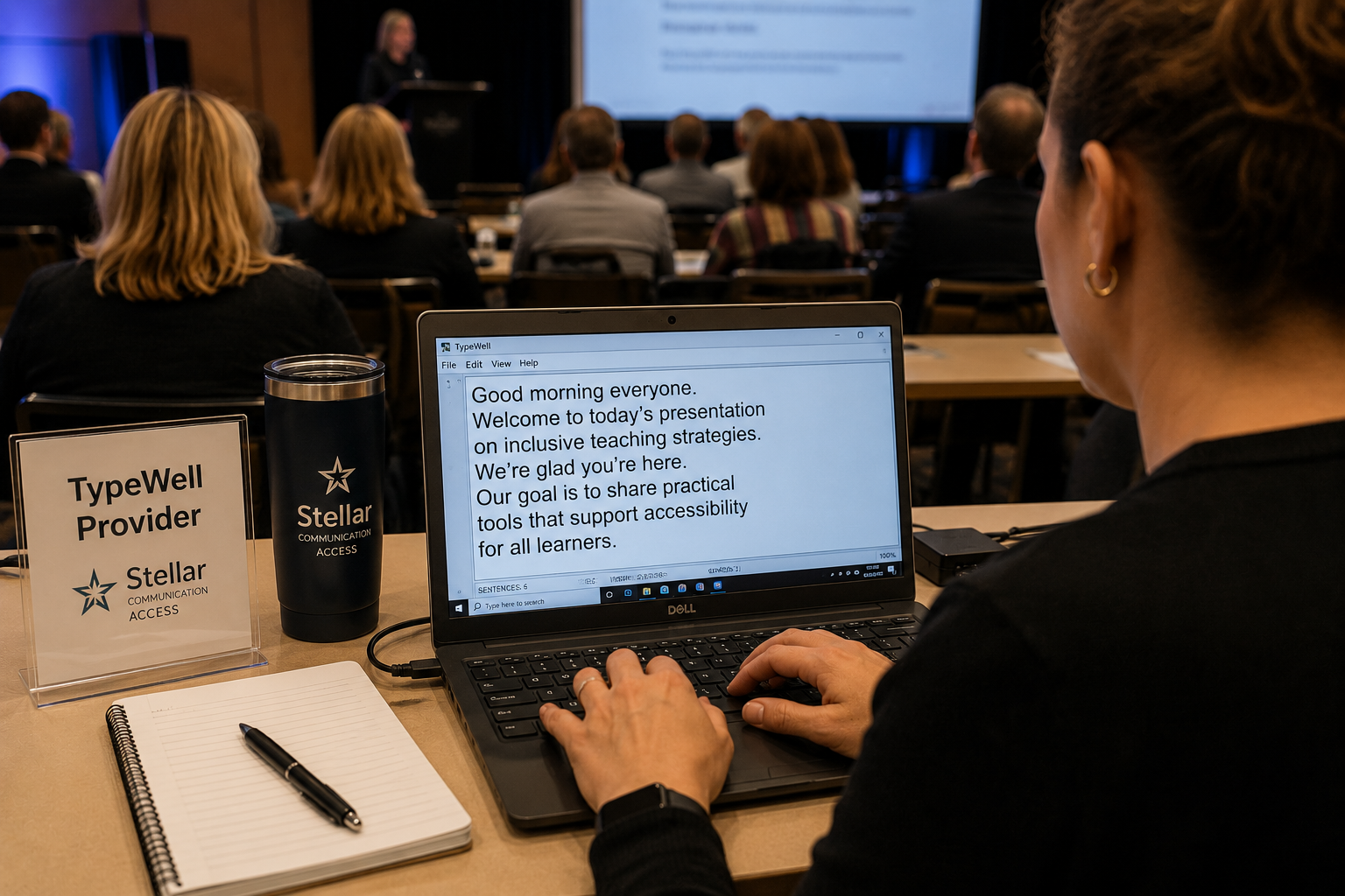 TypeWell transcription in a classroom setting