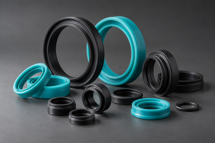 Pneumatic cylinder seals and wipers