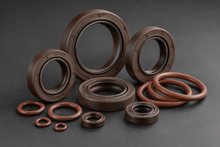 Brown oil seals and O-rings for the high-temperature seal category