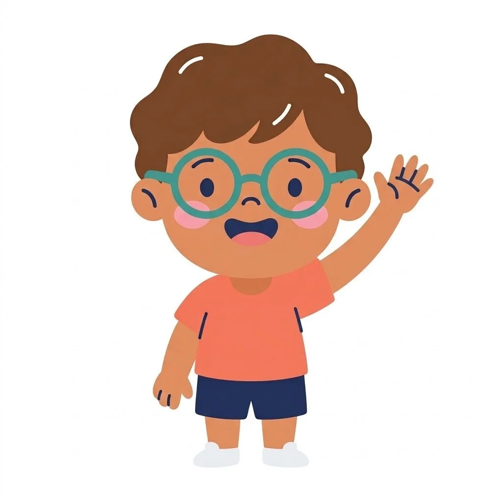 Ben, the Maths guide, waving
