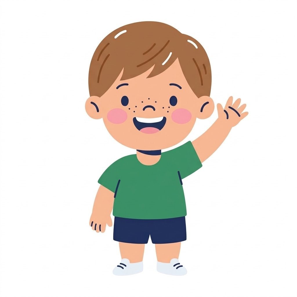 Tom, the Life Skills guide, waving