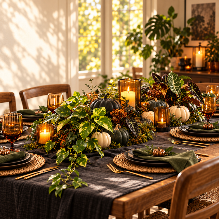 Halloween Botanical table design concept