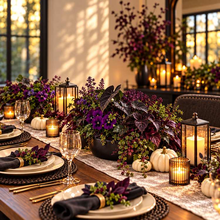 Halloween Moonlit Garden table design concept