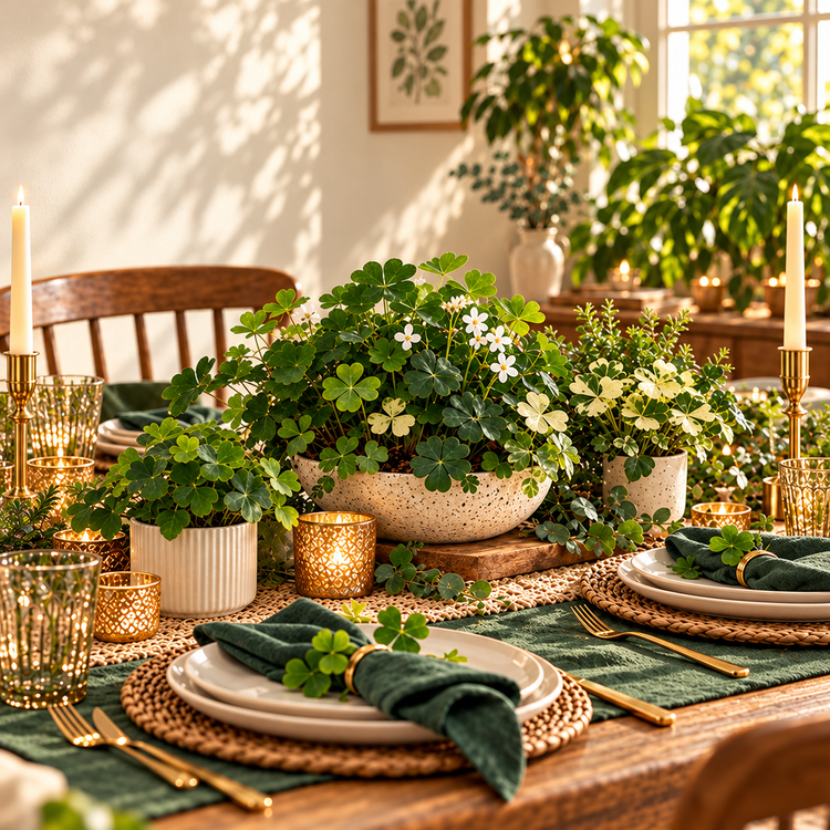 St. Patrick's Green & Cream table design concept