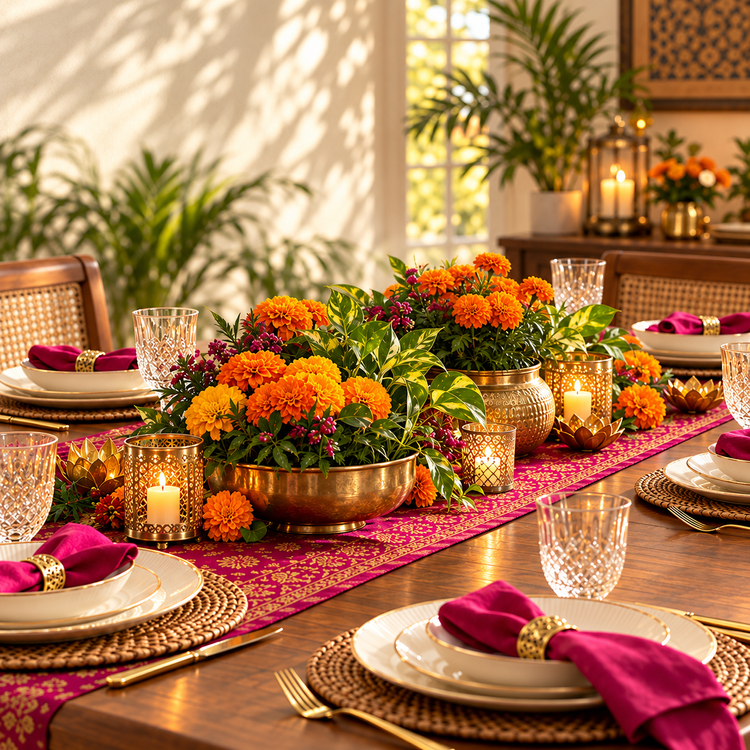 Diwali Marigold Glow table design concept