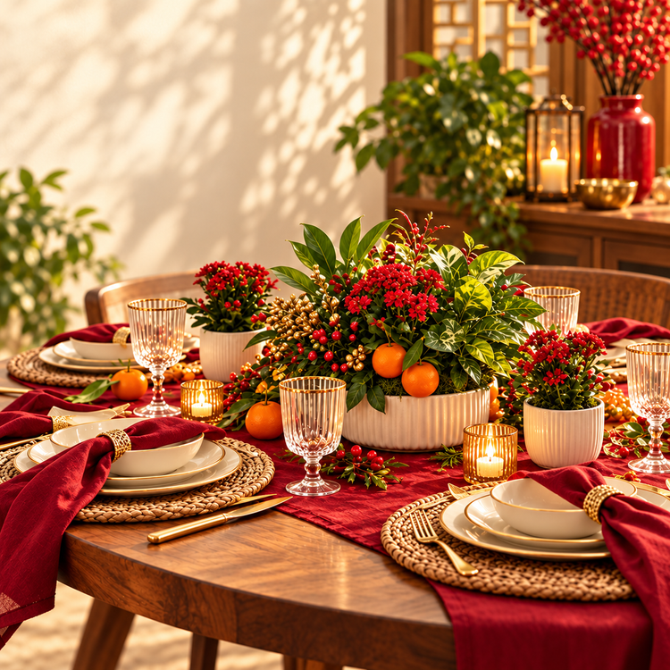 Lunar New Year Red & Gold table design concept