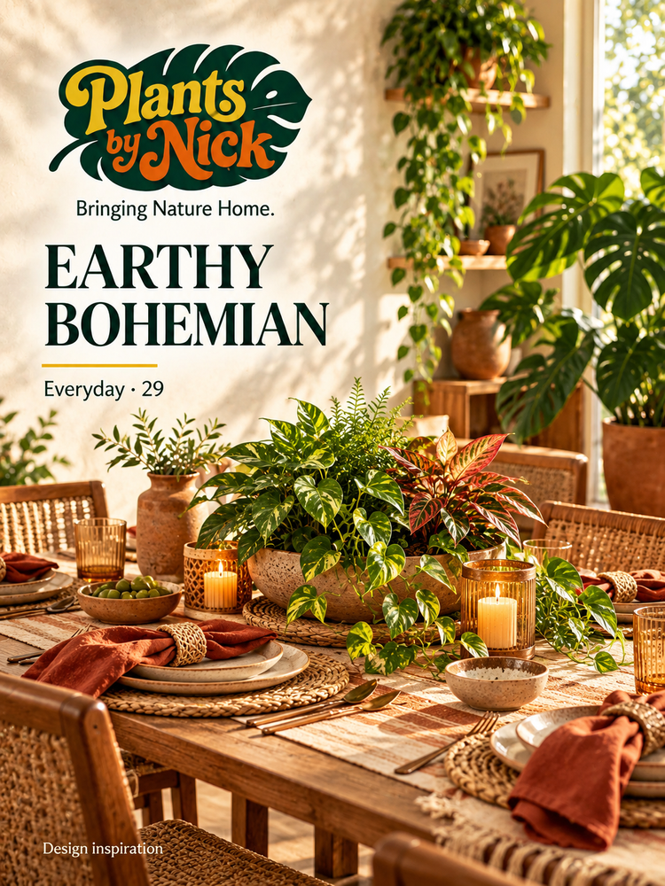 Earthy Bohemian — table styling design concept