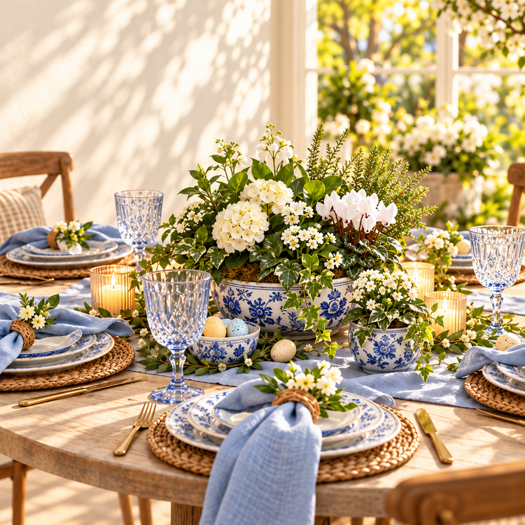 Easter Blue & White table design concept