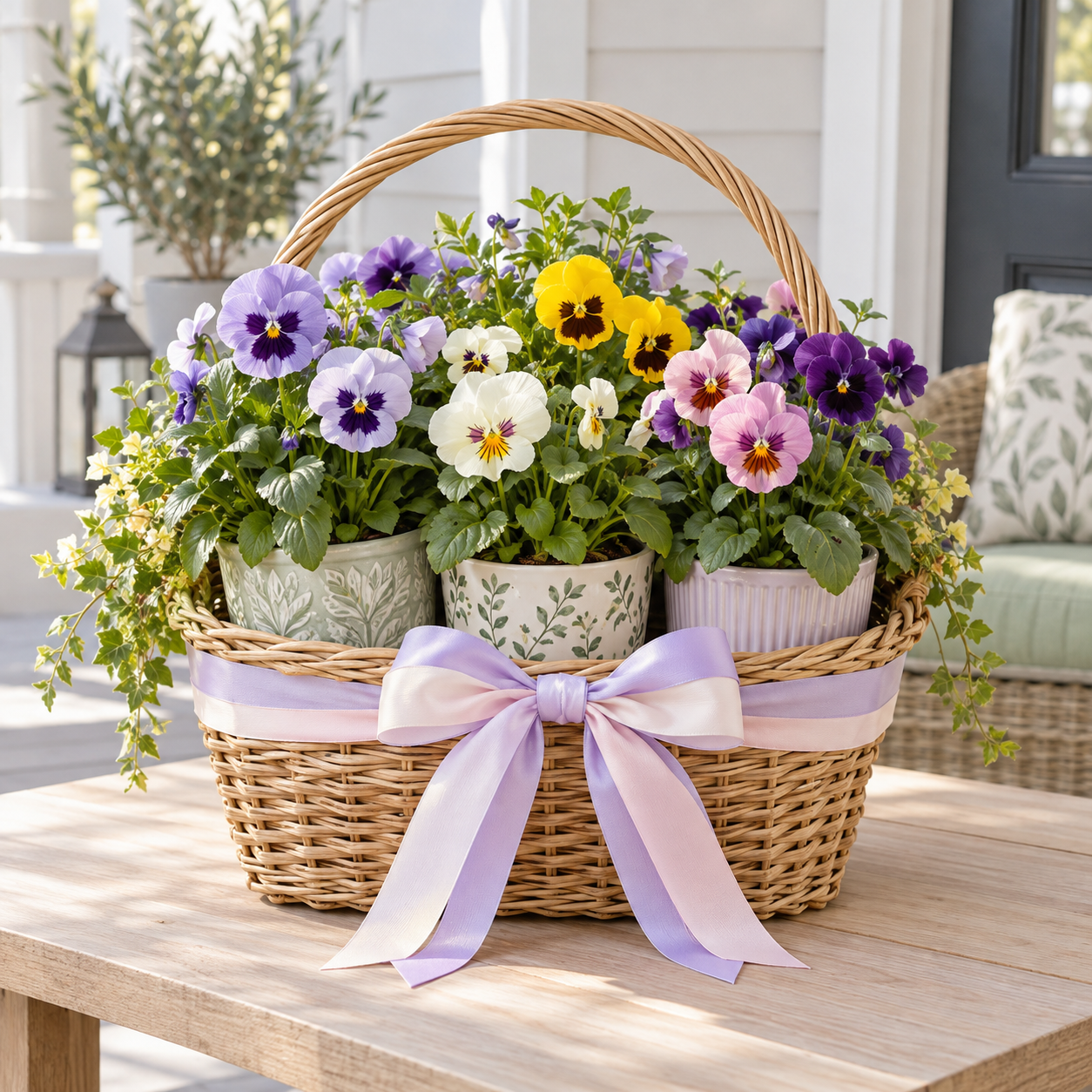 Spring Appreciation Basket — premade plant display concept