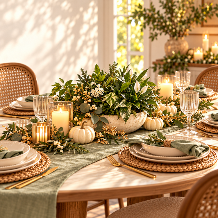 Thanksgiving Sage & Ivory table design concept