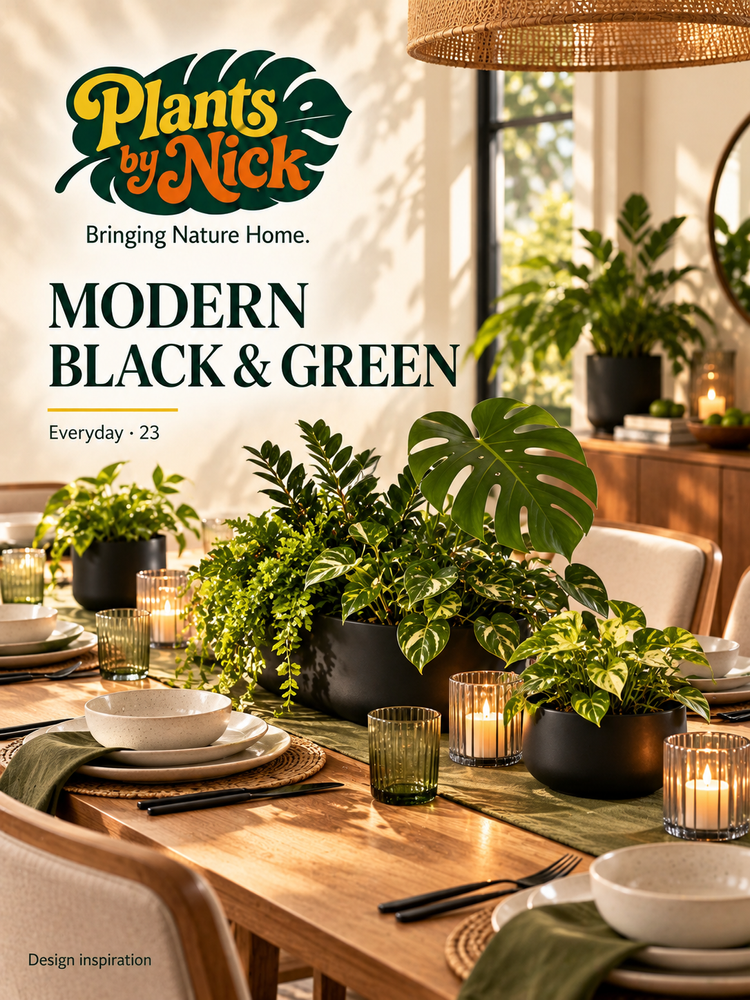 Modern Black & Green — table styling design concept