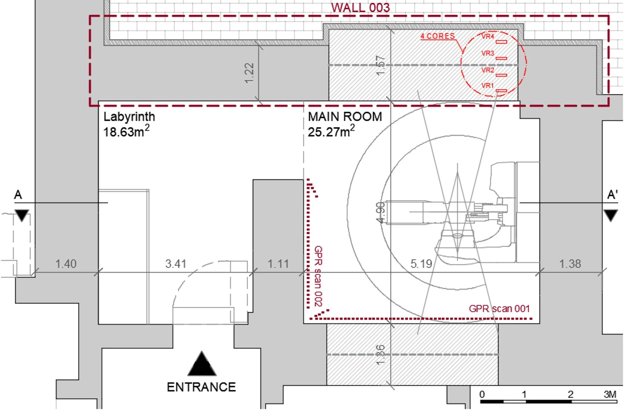 Engineering blueprint of a linac treatment vault