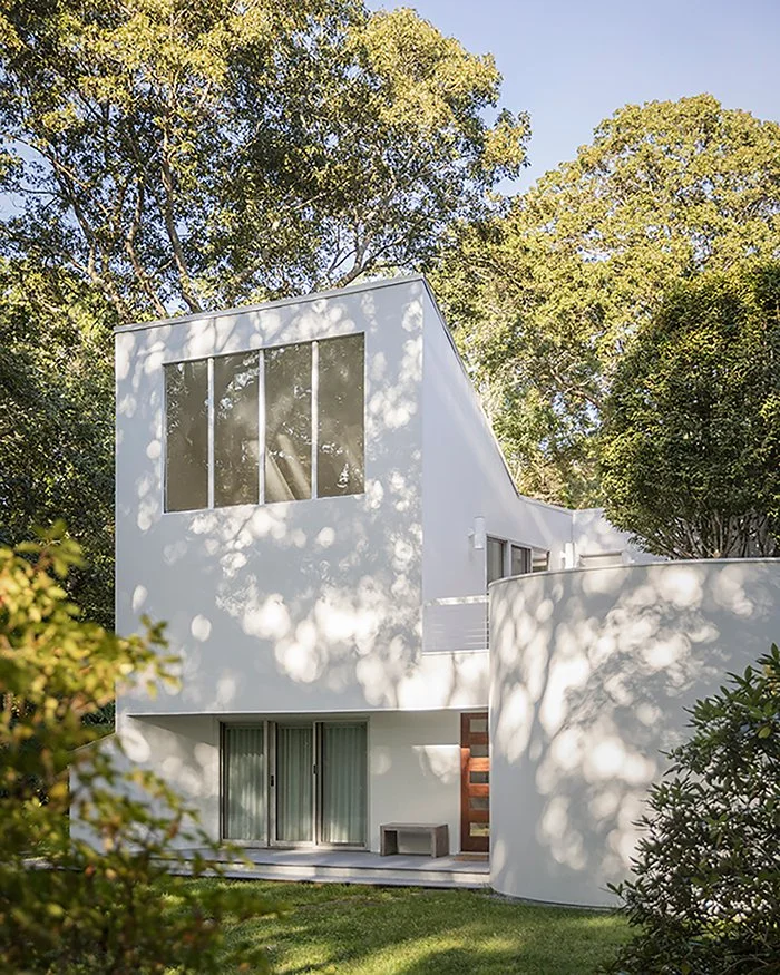 Modern home exterior, minimal white residential architecture