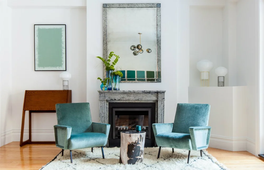 Chelsea Duplex, antique Italian mid-century lounge chairs