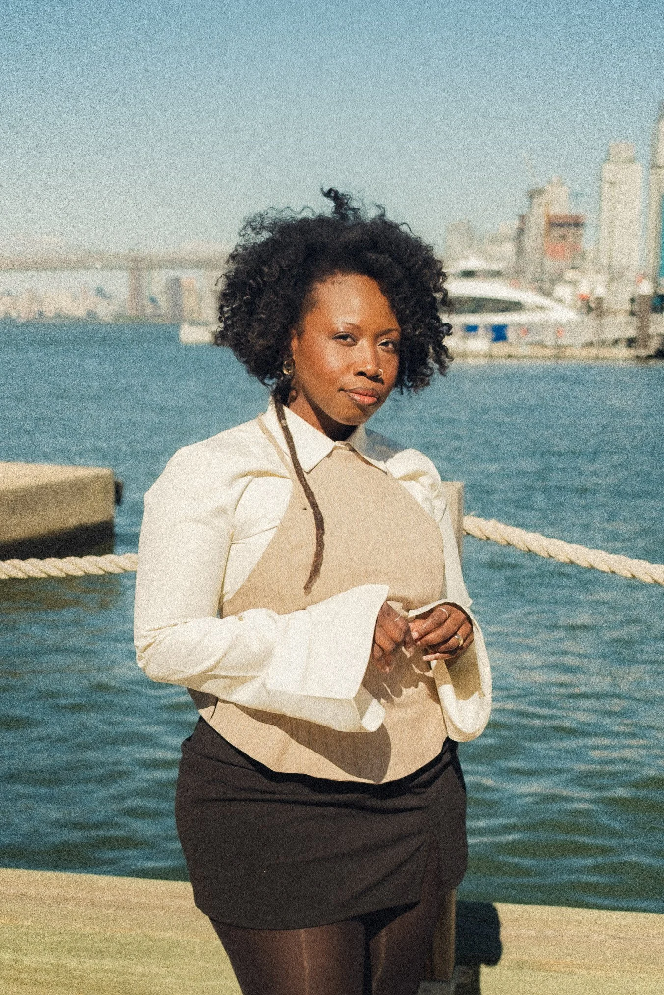 Jessica Ballerstein photographed beside the waterfront