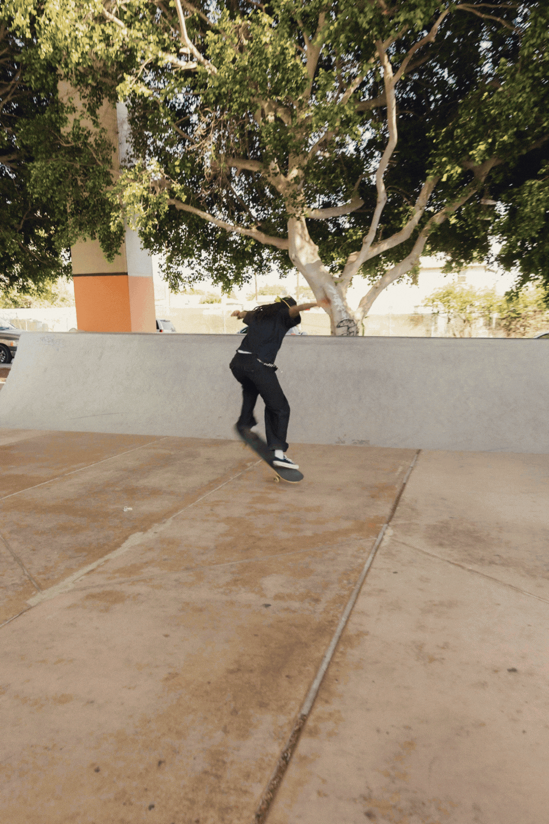 Myyon skateboarding at Chicano Skate Park